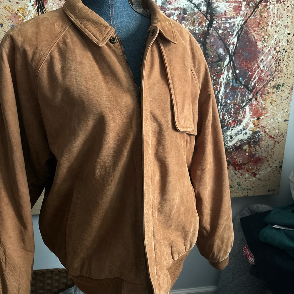 Vintage 90s Marlboro Miles Adventure Team Brown Suede Jacket - Picture 7 of 8